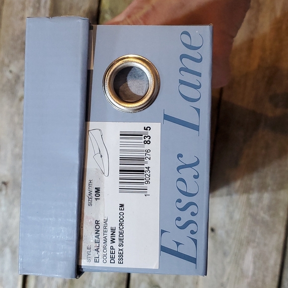 Essex Lane El-Alenor 10M Deep Wine Suede & Croc print loafer flats #3026 - Picture 9 of 9